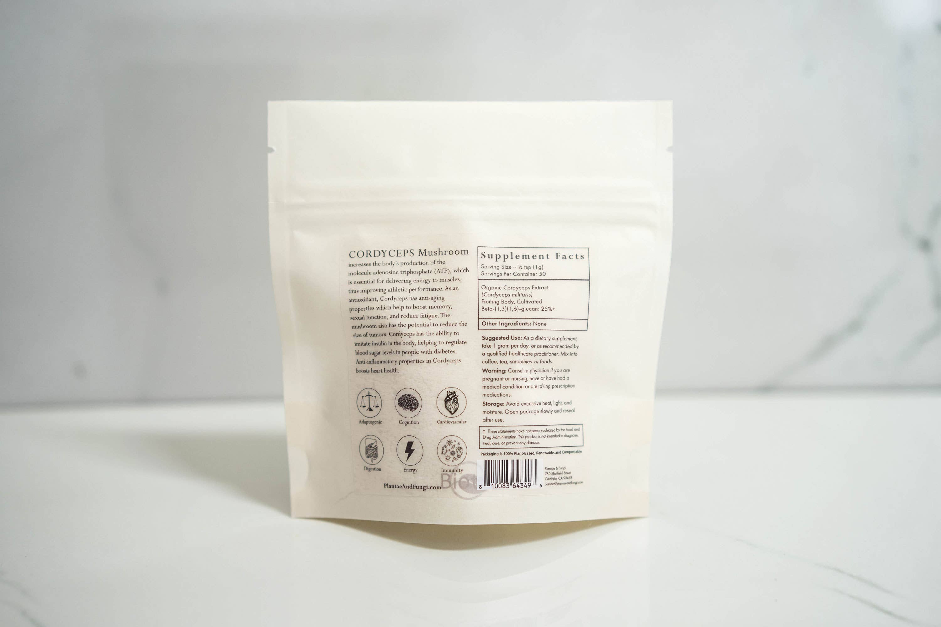Cordyceps Mushroom Powder: 2 oz (retail)