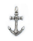 old salt silver anchor chain pendant with weathered wood look