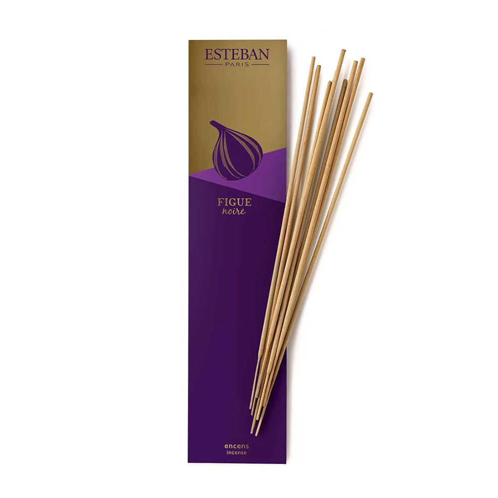 Esteban Figre Noire incense sticks with packaging on a white background