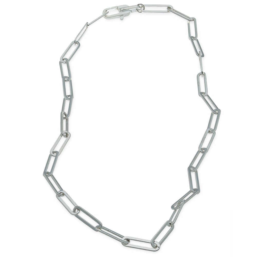 silver paperclip chain necklace