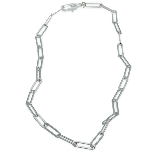silver paperclip chain necklace