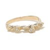 yellow gold barnacle ring with white diamonds
