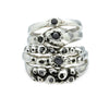 Bambi Barnacle Ring Silver with black diamonds