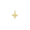 A tiny shark tooth charm in 14K yellow gold.