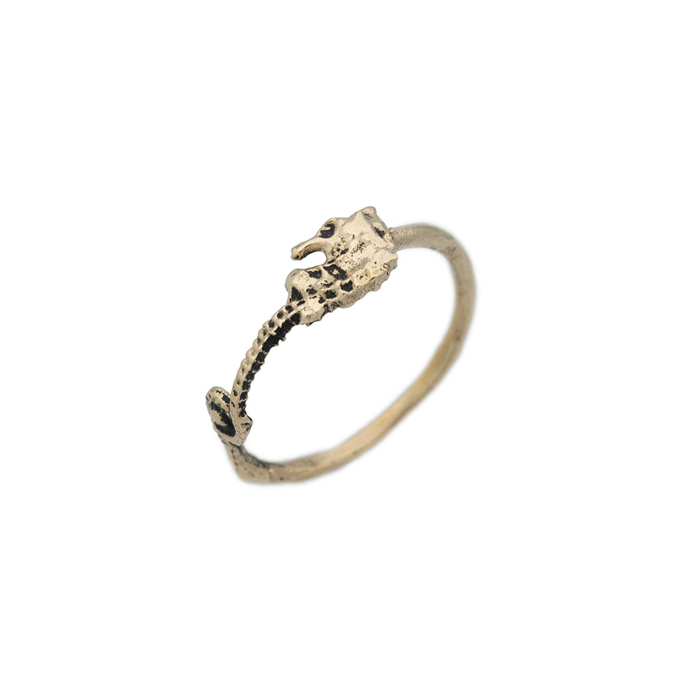 Gold Pygmy Seahorse Ring