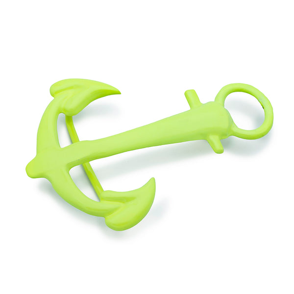 A fluorescent yellow anchor belt buckle.