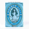 Nordur Salt Arctic Sea Salt Flakes packaging with a stylized illustration of a woman on a blue background.