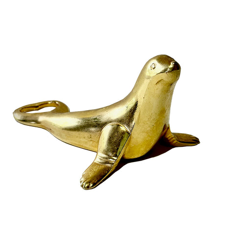 Vintage Brass Seal Bottle Opener