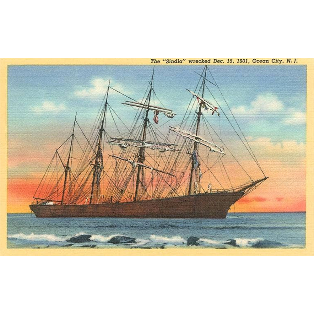 sindia fully masted ship card