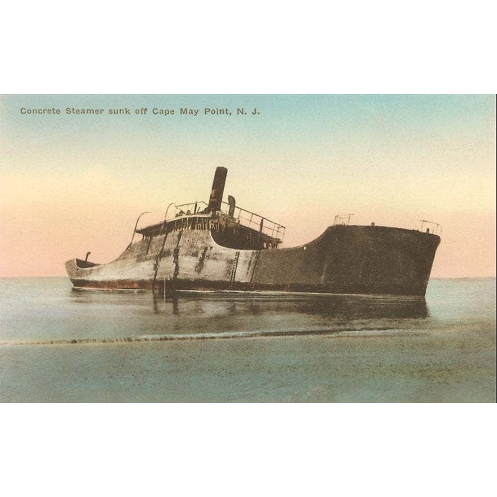 steamer shipwreck vintage look card cape may new jersey