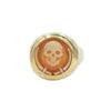 gold ring with skeleton jolly roger cameo