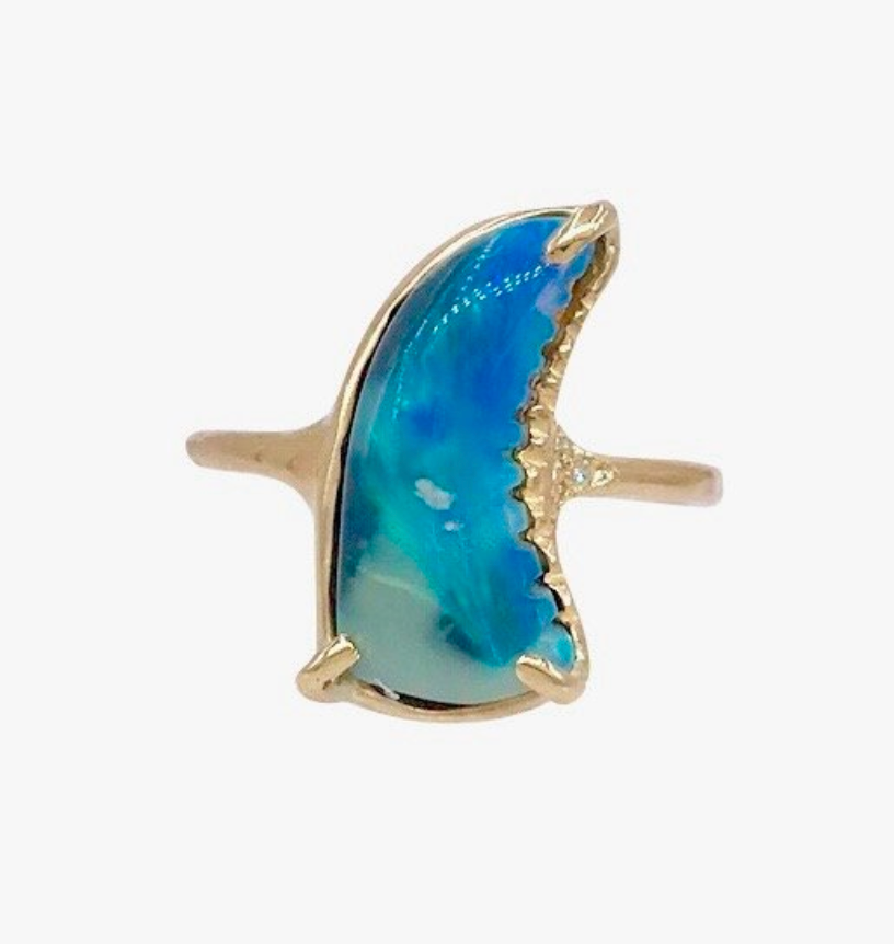 Large Opal Shark Fin Ring
