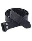 hand stamped black leather belt with ship detail