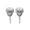A pair of silver horse shoe crab stud earring