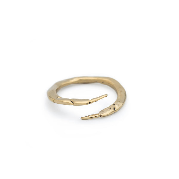 14k yellow gold open claw ring